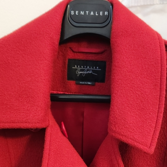 Sentaler Red Wool Coat - Picture 3 of 15